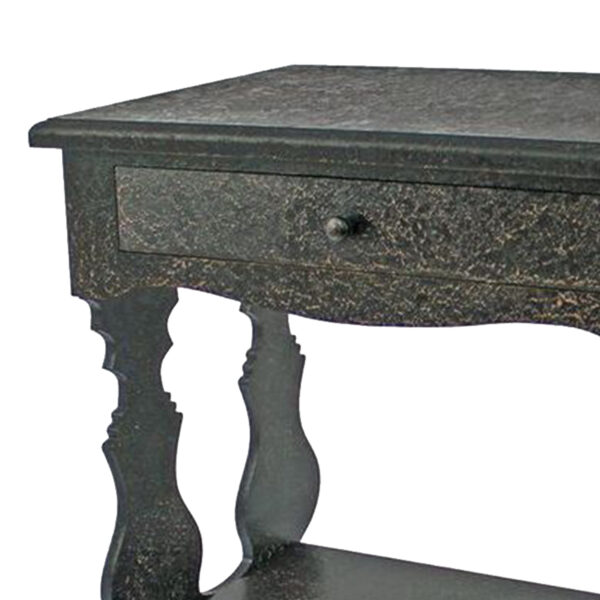 14 x 28 x 29 Black 1 Drawer Vintage Wooden - Accent Table - Image 2