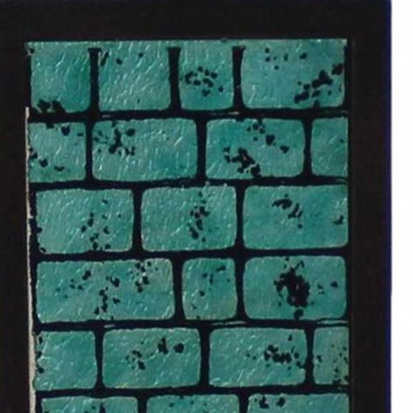 13 x 15 x 30.75 Black Metal With Teal Brick Pattern - Table Lamp - Image 5