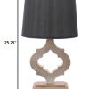 12 x 14 x 25.25 Black Traditional Wooden Linen Shade - Table Lamp - Image 2
