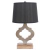 12 x 14 x 25.25 Black Traditional Wooden Linen Shade - Table Lamp - Image 3