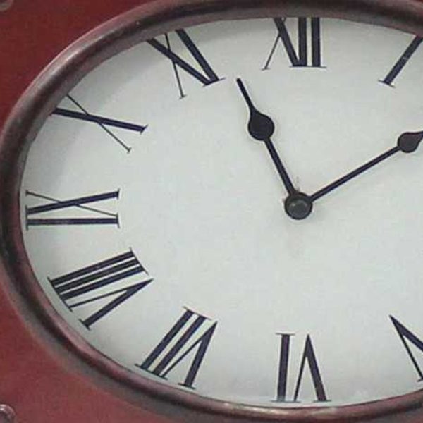 7 x 7 x 22 Red Vintage Metal Clock Base - Table Lamp - Image 4