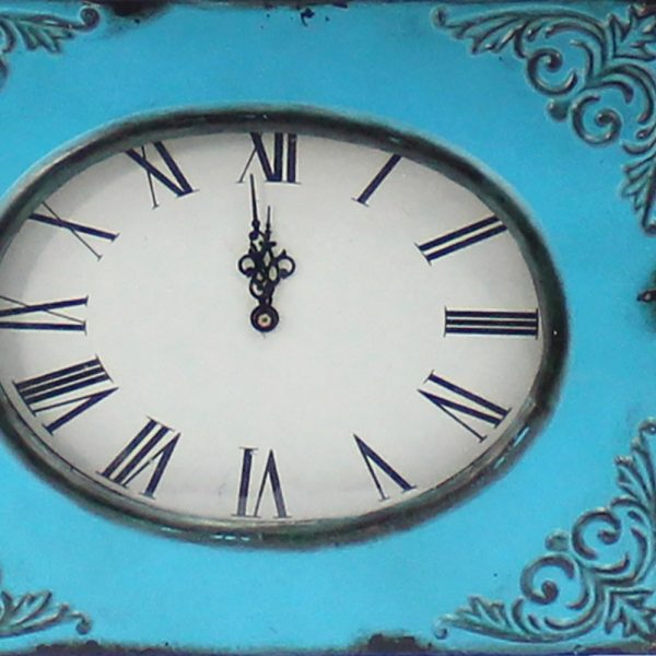 7 x 7 x 22 Blue Vintage Metal Clock Base - Table Lamp - Image 5