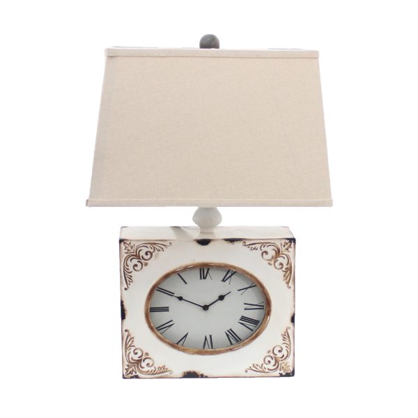 7 x 7 x 22 White Vintage Metal Clock Base - Table Lamp - Image 3