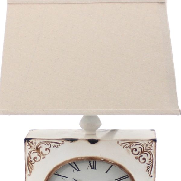 7 x 7 x 22 White Vintage Metal Clock Base - Table Lamp - Image 4