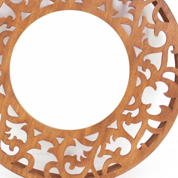 23.5 x 23.5 x 1.75 Brown Traditional Wooden - Wall Mirror - Image 5