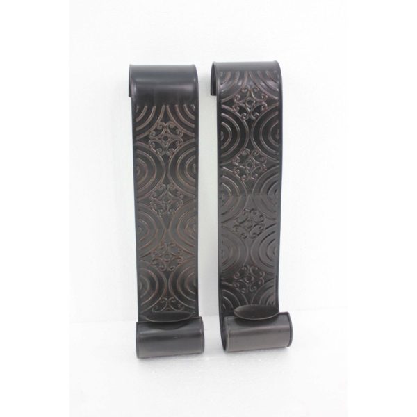 5" x 5" x 23.25" Brown, Vintage, Metal - Wall Candle Holder Sconce Set - Image 3
