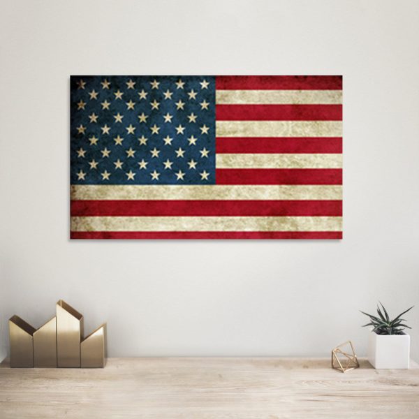 USA Flag Canvas Print Wall Art  2 Piece Set - Image 2