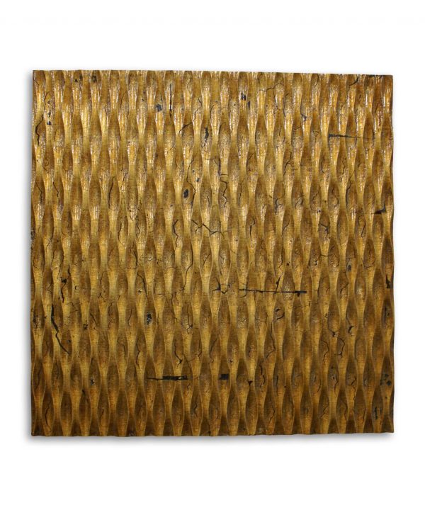 1 x 24 x 24 Gold Metallic Ridge - Wall Art