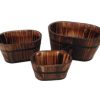 1" x 10" x 7" Brown, Wood Garden Planter - 3 Piece - Image 3