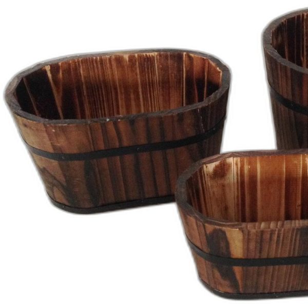 1" x 10" x 7" Brown, Wood Garden Planter - 3 Piece - Image 5
