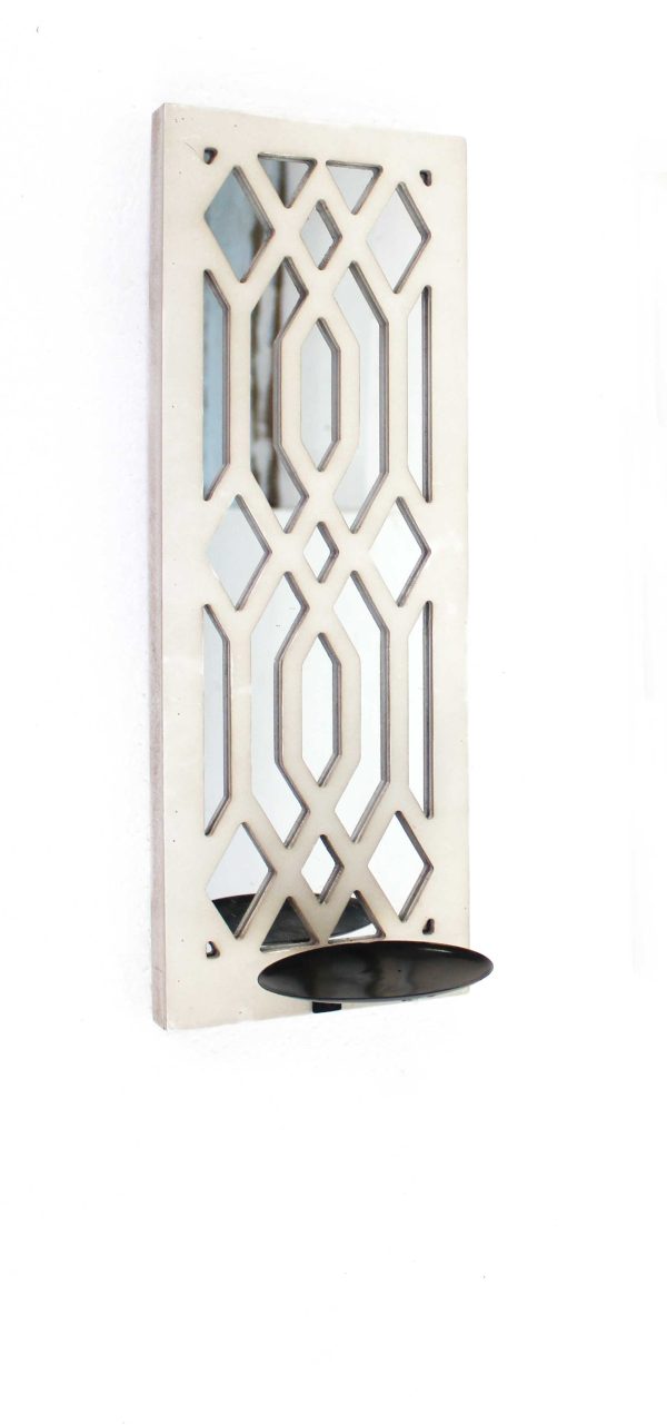 17.25 x 5.25 x 6.25 White Wooden Cross - Candle Holder Sconce - Image 3