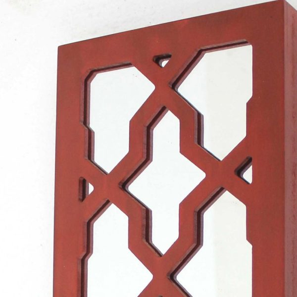 17 x 5 x 6 Red  Mirrored - Candle Holder Sconce - Image 4