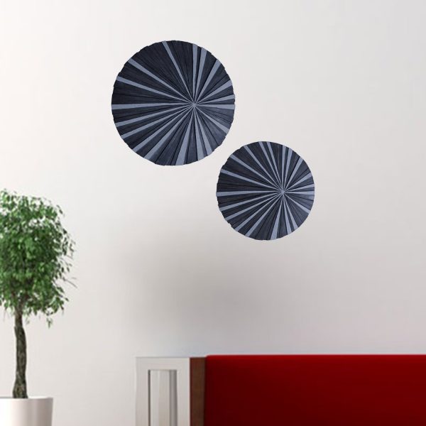 1" x 19" x 19" Sandstone, Fine Polished, Round with Stardust Ribbed Finish - Wall Decor - Image 2