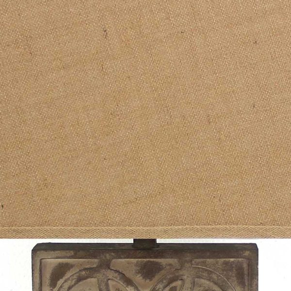 4.75 x 11.75 x 24.75 Brown Vintage with Khaki Linen Shade - Table Lamp - Image 5