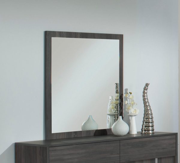 41" Grey MDF  Veneer  and Glass Mirror - Image 2