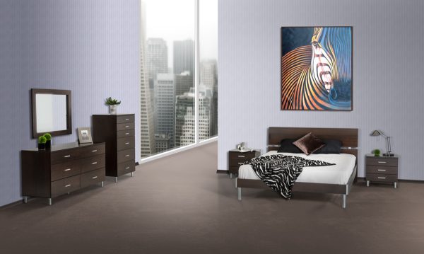 39" Wenge MDF and Glass Mirror - Image 2