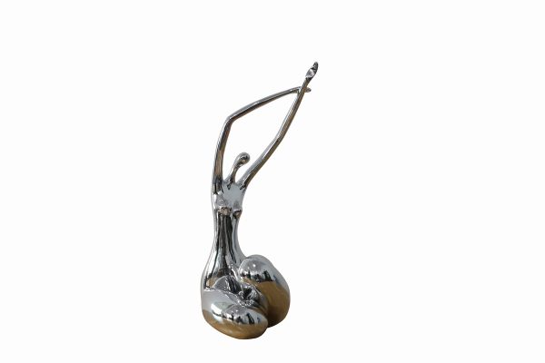 24" Silver Polyresin Sculpture - Image 3