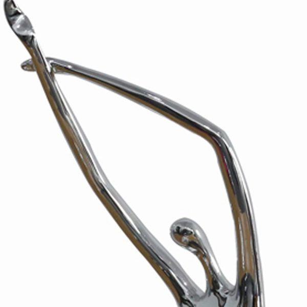 24" Silver Polyresin Sculpture - Image 4