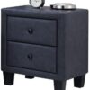 2-Tone Gray Upholstered Contemporary Nightstand