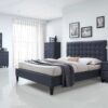2-Tone Gray Upholstered Contemporary Nightstand - Image 2