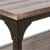 60" Rustic Weathered Oak Console Storage Table - Image 4
