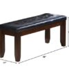 48" X 17" X 20" Black  And Espresso Elegant Bench - Image 2