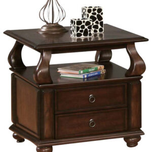 26" X 28" X 26" Walnut Poplar And Basswood End Table