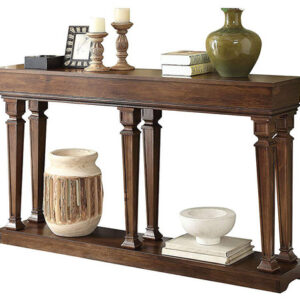 72" X 12" X 35" Oak Wood Console Table