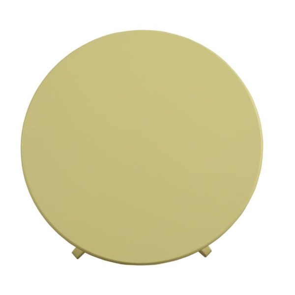 Light Yellow Solid Wooden Pedestal Side Table - Image 2