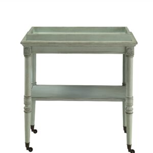 30" X 18" X 32" Antique Green Mdf Tray Table