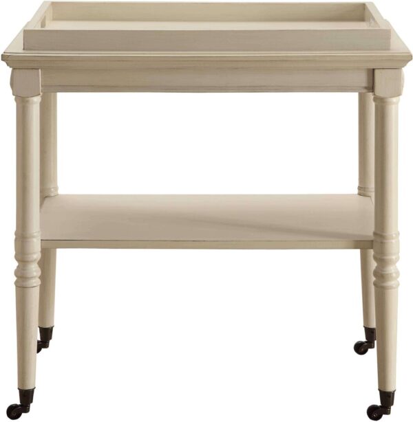 French Style Antique White Trolley Table - Image 2