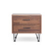 2 Walnut Wooden Drawer Nightstand - Image 3