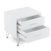 White Wooden 2-Drawer Chrome Nightstand - Image 3