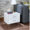 White Wooden 2-Drawer Chrome Nightstand - Image 4