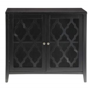 34" X 15.4" X 30" Black Mdf Cabinet