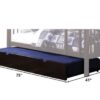 75" X 41" X 11" Espresso Pine Wood Trundle - Image 2