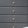 46" Light Gray Upholstery 5 Drawer Chest Dresser with light natural legs - Image 5