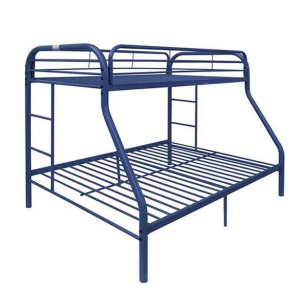 78" X 54" X 60" Twin Over Full Blue Metal Tube Bunk Bed - Image 2