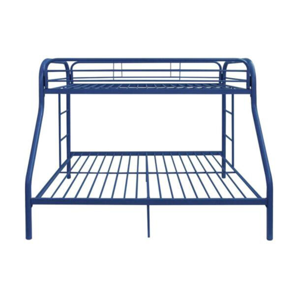 78" X 54" X 60" Twin Over Full Blue Metal Tube Bunk Bed - Image 3