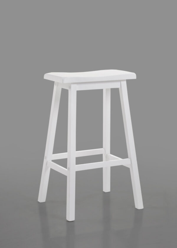 18" X 16" X 29" White Rubber Wood Bar Stool (Set-2) - Image 2