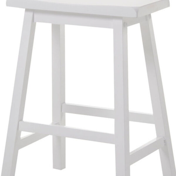 18" X 16" X 29" White Rubber Wood Bar Stool (Set-2) - Image 4