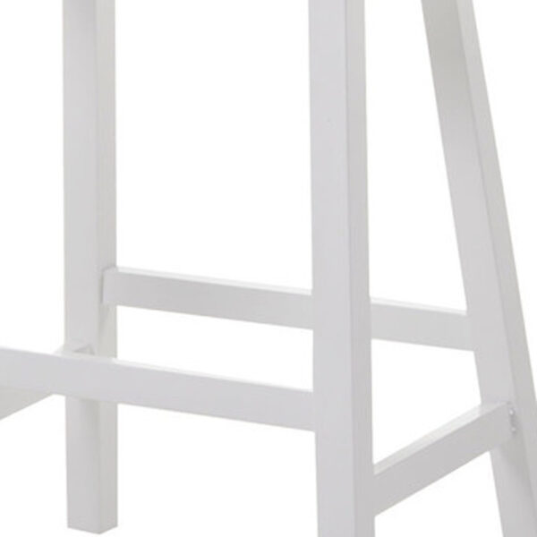 18" X 16" X 29" White Rubber Wood Bar Stool (Set-2) - Image 5