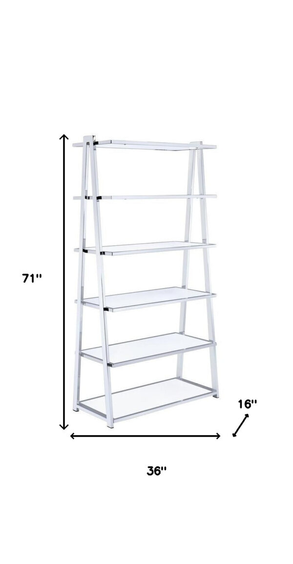 71" Ladder Bookcase Back Open With Frame - Image 4
