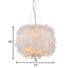 Iglesias Fluffy White Feathers and Crystal 3-light Pendant - Image 2