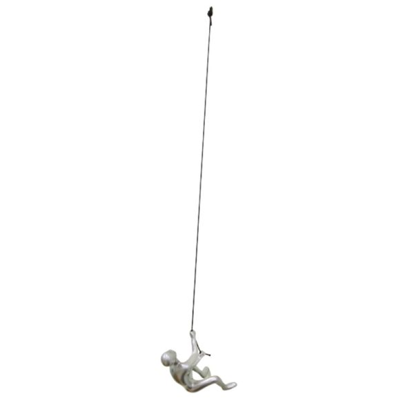 3.5" x 3.5" x 5.5" Silver Climbing Man - Wall Art - Image 2