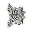 2' x 3' Faux Zebra Hide Black And White Area Rug