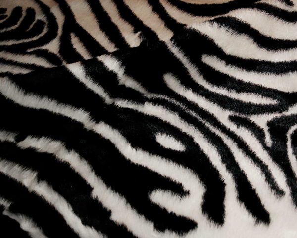 2' x 3' Faux Zebra Hide Black And White Area Rug - Image 2