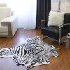 2' x 3' Faux Zebra Hide Black And White Area Rug - Image 3