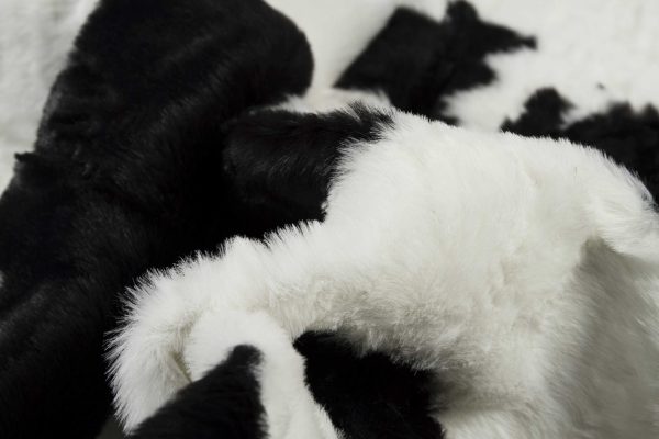 63" x 90" Sugarland Black And White Faux Hide - Area Rug - Image 2