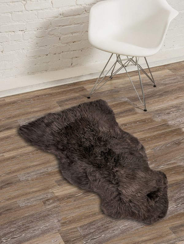 24" x 36" Chocolate Single Sheepskin Area Rug - Image 3